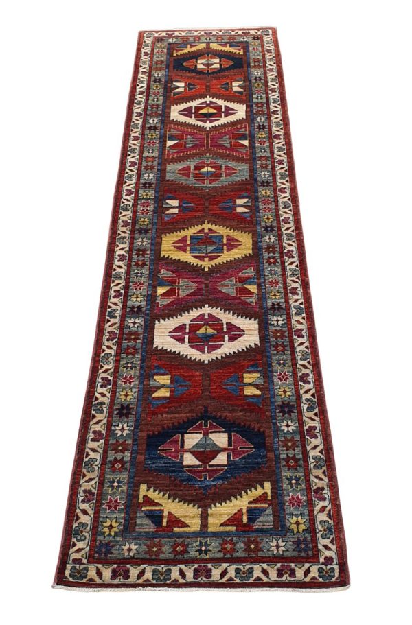 Afghan Turkaman Caucasian-Inspired 366x87cm